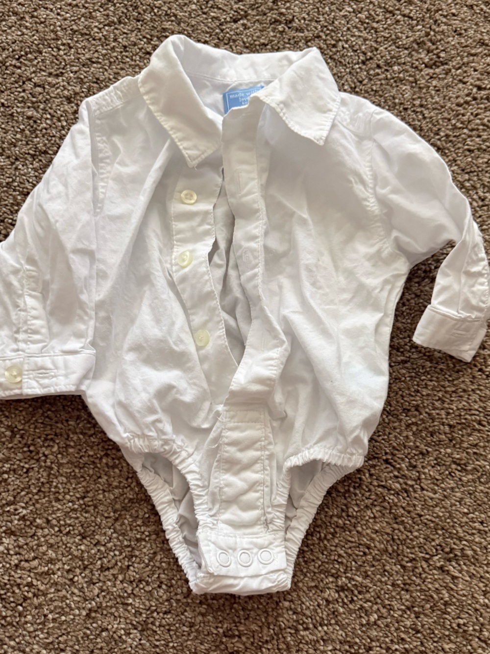 Children’s place boys white blessing onesie 0-3months